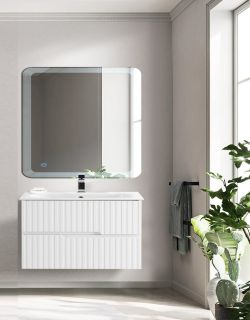 База под раковину Cezares подвесная с двумя выкатными ящиками, Ясень белый Софт, 800x457x500, DUET-N-800-2C-SO-FBS-P